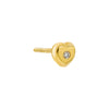 14K Gold / Single Diamond Heart Stud Earring 14K - Adina Eden's Jewels