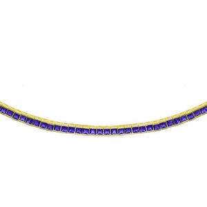 Purple Princess Cut Tennis Choker - Adina Eden's Jewels