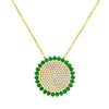 Emerald Green Stone Circle Necklace - Adina Eden's Jewels