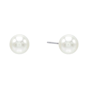 Pearl White Medium Pearl Stud Earring - Adina Eden's Jewels
