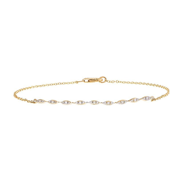 14K Gold Diamond Twist Bar Bracelet 14K - Adina Eden's Jewels