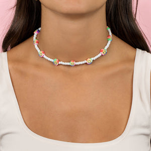  Rainbow Flower Beaded Necklace - Adina Eden's Jewels