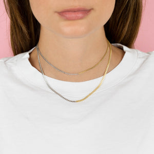  Two Tone Flat Curb Choker - Adina Eden's Jewels