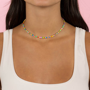  Rainbow Beaded Choker - Adina Eden's Jewels