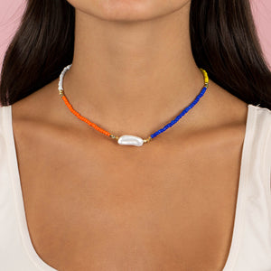  Baroque Pearl Colored Bead Necklace - Adina Eden's Jewels