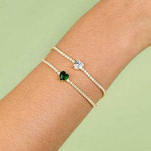  CZ Heart Stone Tennis Bracelet - Adina Eden's Jewels