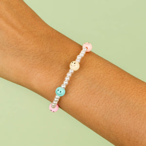  Multi Pastel Smiley Face Pearl Bracelet - Adina Eden's Jewels