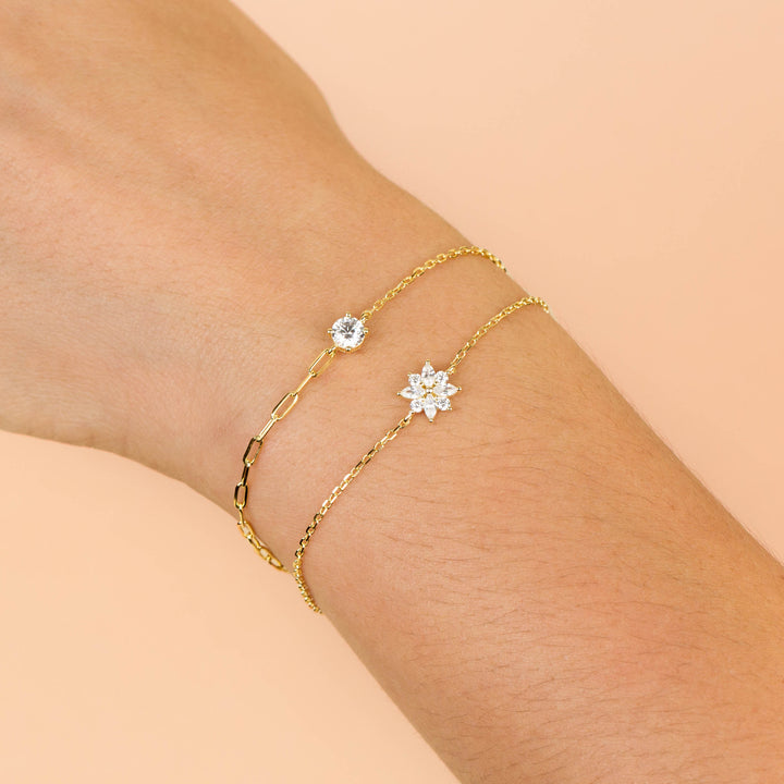  CZ Crystal Flower Bracelet - Adina Eden's Jewels