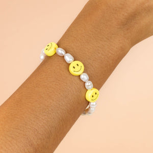  Smiley Face Pearl Bracelet - Adina Eden's Jewels