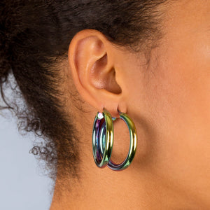  Metallic Rainbow Hoop Earring - Adina Eden's Jewels