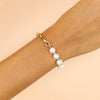  Multi Color Pearl X Link Bracelet - Adina Eden's Jewels