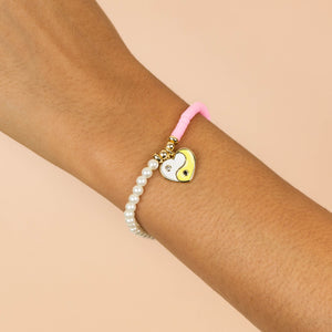  Yin & Yang Heart Beaded Bracelet - Adina Eden's Jewels