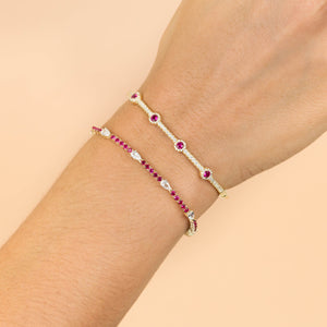  CZ Colored Solitaire Bangle - Adina Eden's Jewels