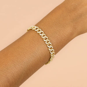  Pavé Neon Pink Enamel Chain Link Bracelet - Adina Eden's Jewels