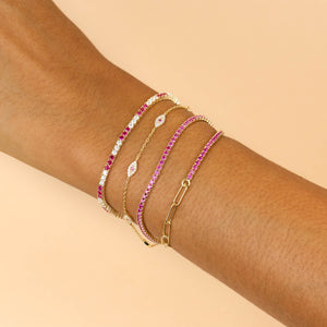  CZ Colored Tennis Bracelet - Adina Eden's Jewels