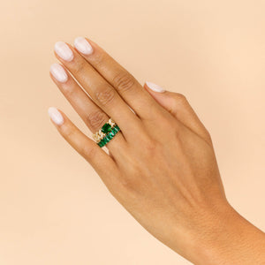  CZ Baguette Chain Link Ring - Adina Eden's Jewels