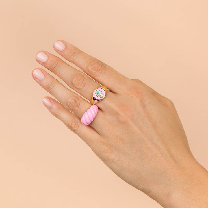  Enamel Hamsa Adjustable Ring - Adina Eden's Jewels