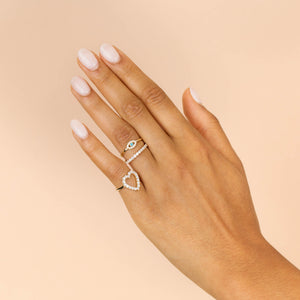  CZ Open Heart Ring - Adina Eden's Jewels