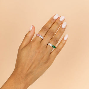  Two Tone Colored Baguette Ring - Adina Eden's Jewels