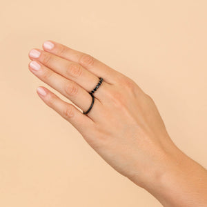  CZ Onyx Dainty Ring - Adina Eden's Jewels
