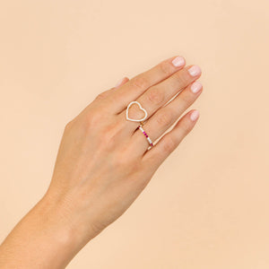  CZ Large Open Heart Ring - Adina Eden's Jewels