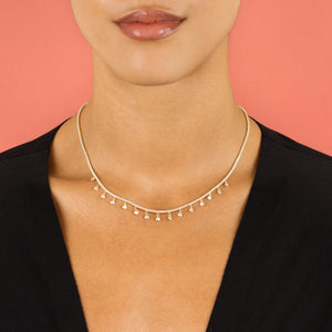  Bezel Dangle Tennis Choker - Adina Eden's Jewels