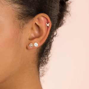  Mini Diamond Butterfly Stud Earring 14K - Adina Eden's Jewels