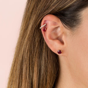  Multi-Color Gemstone Teardrop Stud Earring 14K - Adina Eden's Jewels