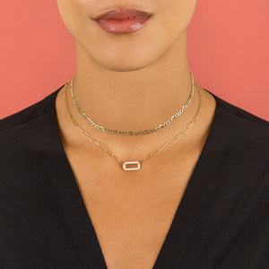  Diamond Open Link Necklace 14K - Adina Eden's Jewels