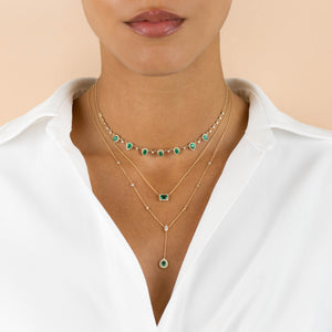  Emerald X Diamond Necklace 14K - Adina Eden's Jewels
