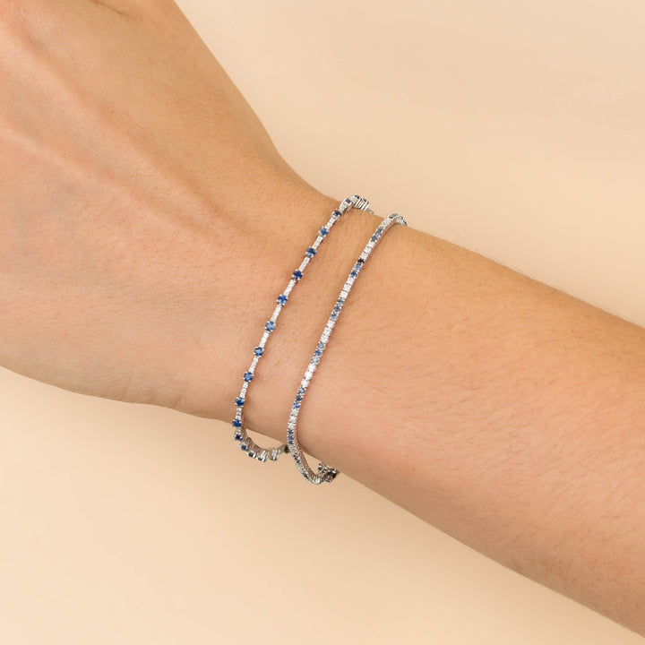  Diamond Sapphire Bracelet 14K - Adina Eden's Jewels