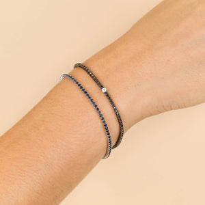  Onyx Diamond Tennis Bracelet 14K - Adina Eden's Jewels