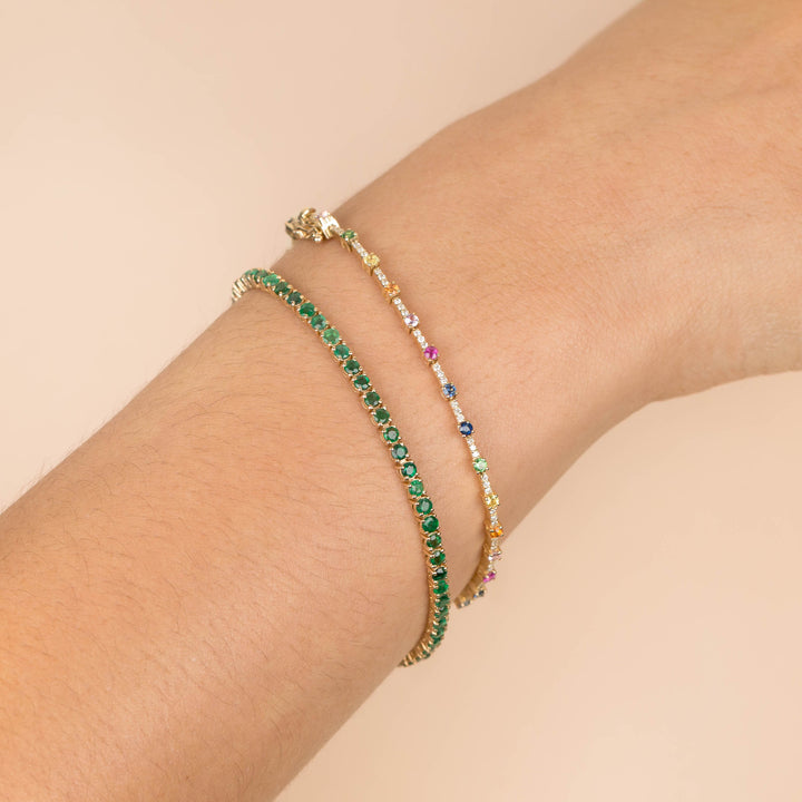  Diamond Multi Color Bracelet 14K - Adina Eden's Jewels