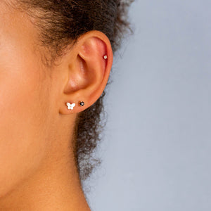  Onyx Threaded Stud Earring 14K - Adina Eden's Jewels
