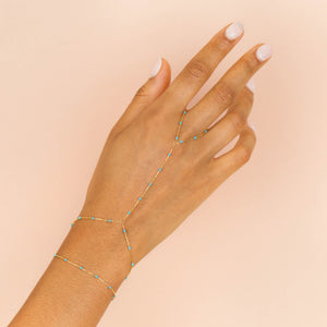  Enamel Bead Hand Chain - Adina Eden's Jewels
