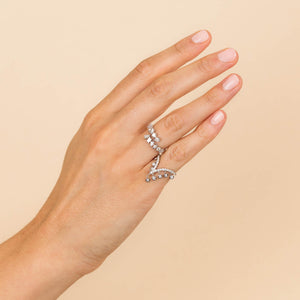  Diamond Bezel V Shaped Ring 14K - Adina Eden's Jewels
