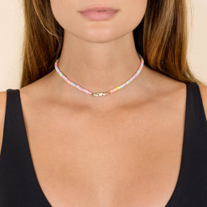  Pastel Bead Nameplate Necklace - Adina Eden's Jewels