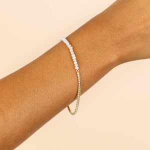  Pearl X Tennis Bracelet - Adina Eden's Jewels