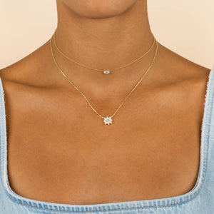  CZ Crystal Flower Necklace - Adina Eden's Jewels