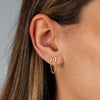  Tiny Pave Diamond Double Chain Stud Earring 14K - Adina Eden's Jewels