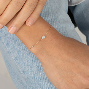  Mother Of Pearl Pear Bracelet 14K - Adina Eden's Jewels