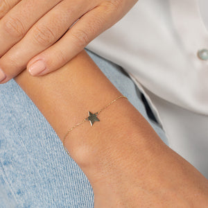  Solid Mini Star Bracelet 14K - Adina Eden's Jewels