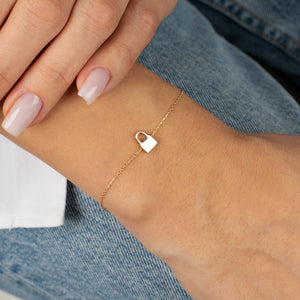  Mini Solid Lock Bracelet 14K - Adina Eden's Jewels