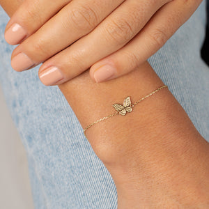  Adina Eden Eden Butterfly Bracelet 14K - Adina Eden's Jewels