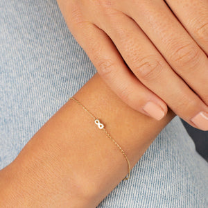  Tiny Solid Infinity Bracelet 14K - Adina Eden's Jewels