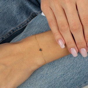  Tiny Solid Star Bracelet 14K - Adina Eden's Jewels