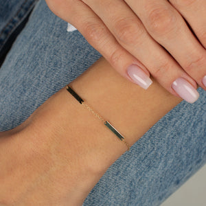  Solid Bar Chain Bracelet 14K - Adina Eden's Jewels