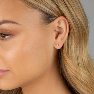  Tiny Baguette Stud Earring - Adina Eden's Jewels