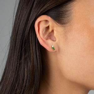  Colored Baguette Curved Stud Earring - Adina Eden's Jewels