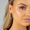  CZ Bezel Open Hoop Earring - Adina Eden's Jewels